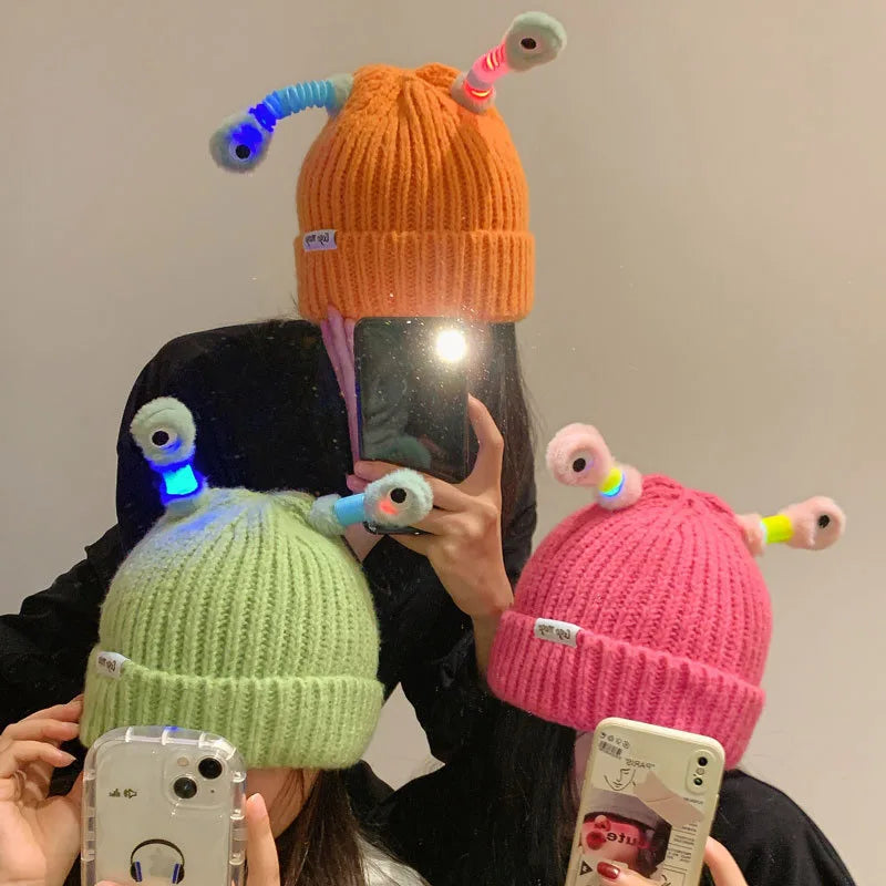 Luminous Monster Eyes Beanie - Fire on Fire Store