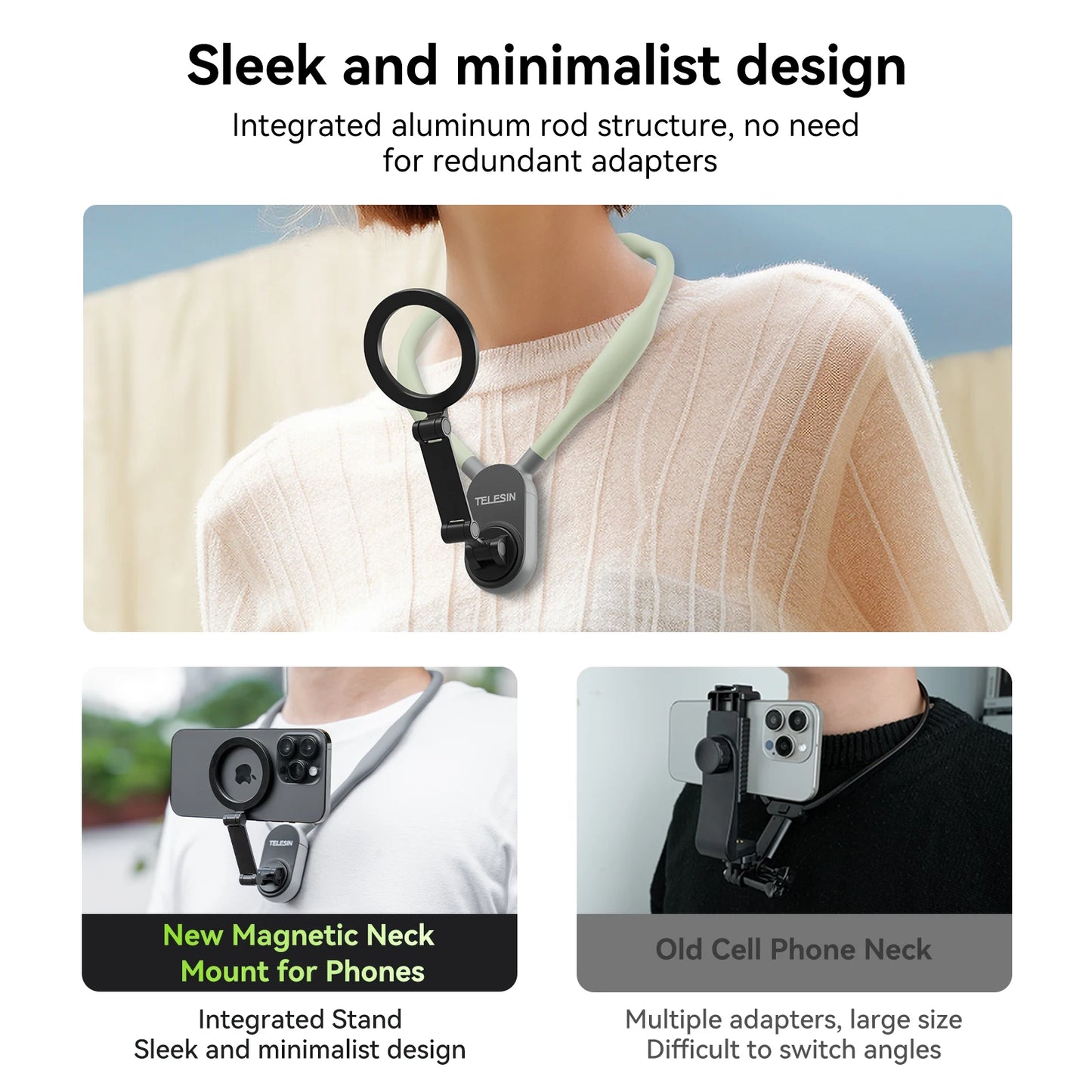 Silicone Magnetic Neck Mount Quick Release Hold for Iphone and Android Phone Accessories - Fire on Fire Store