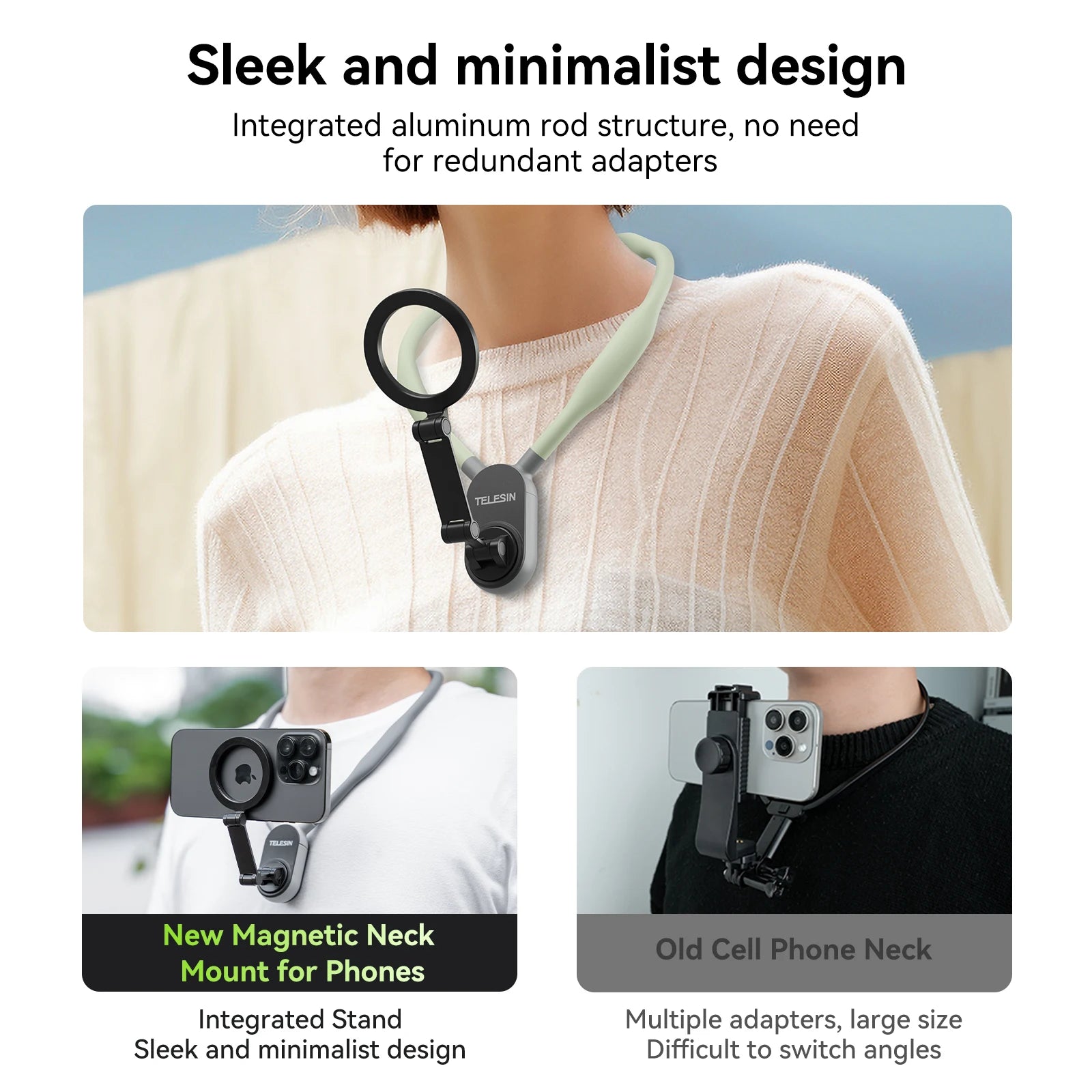 Silicone Magnetic Neck Mount Quick Release Hold for Iphone and Android Phone Accessories - Fire on Fire Store